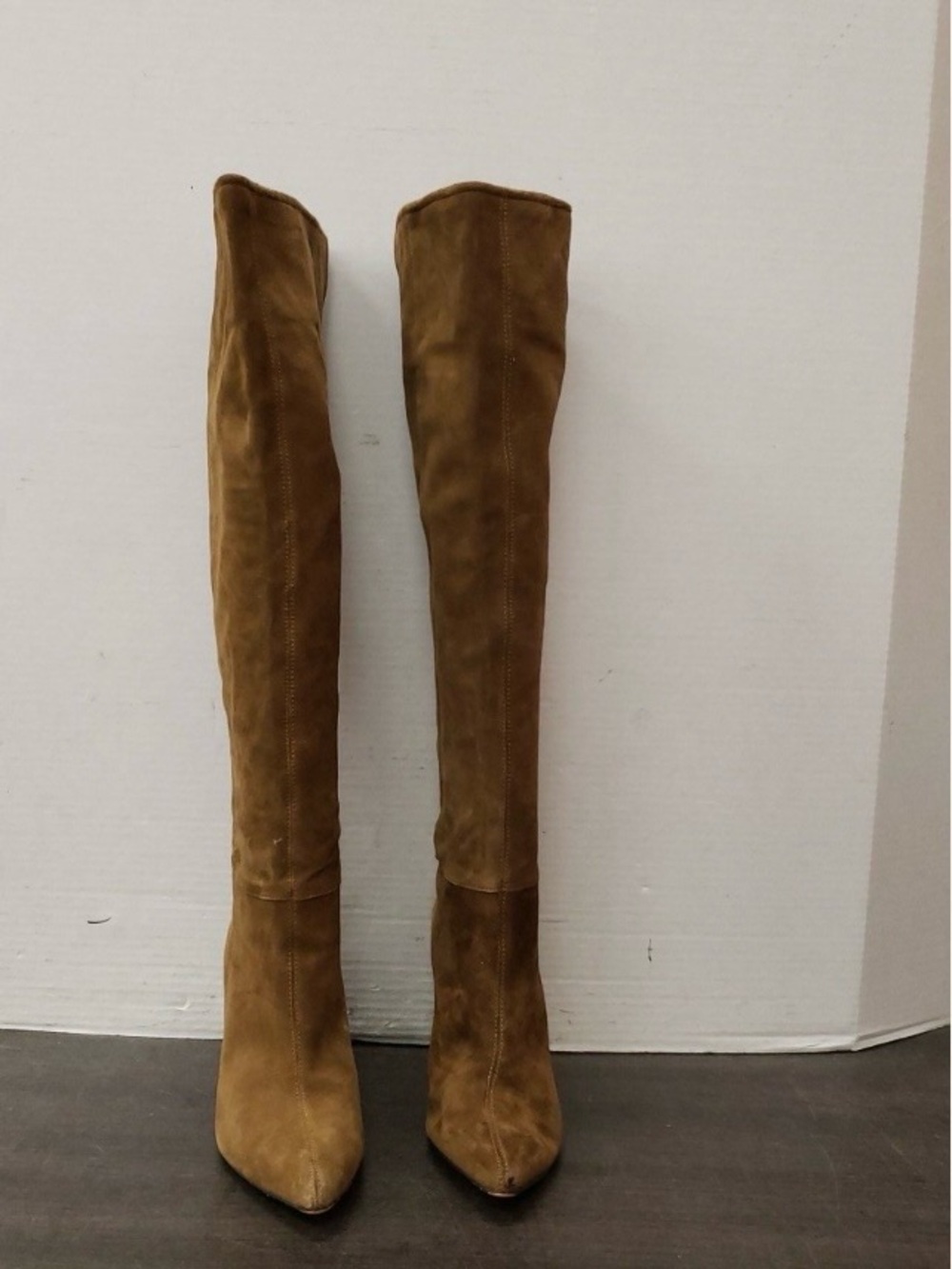 Vince Camuto Womens Tan Suede Over-the-Knee Boots Size 8M 38.5 Pointed Toe